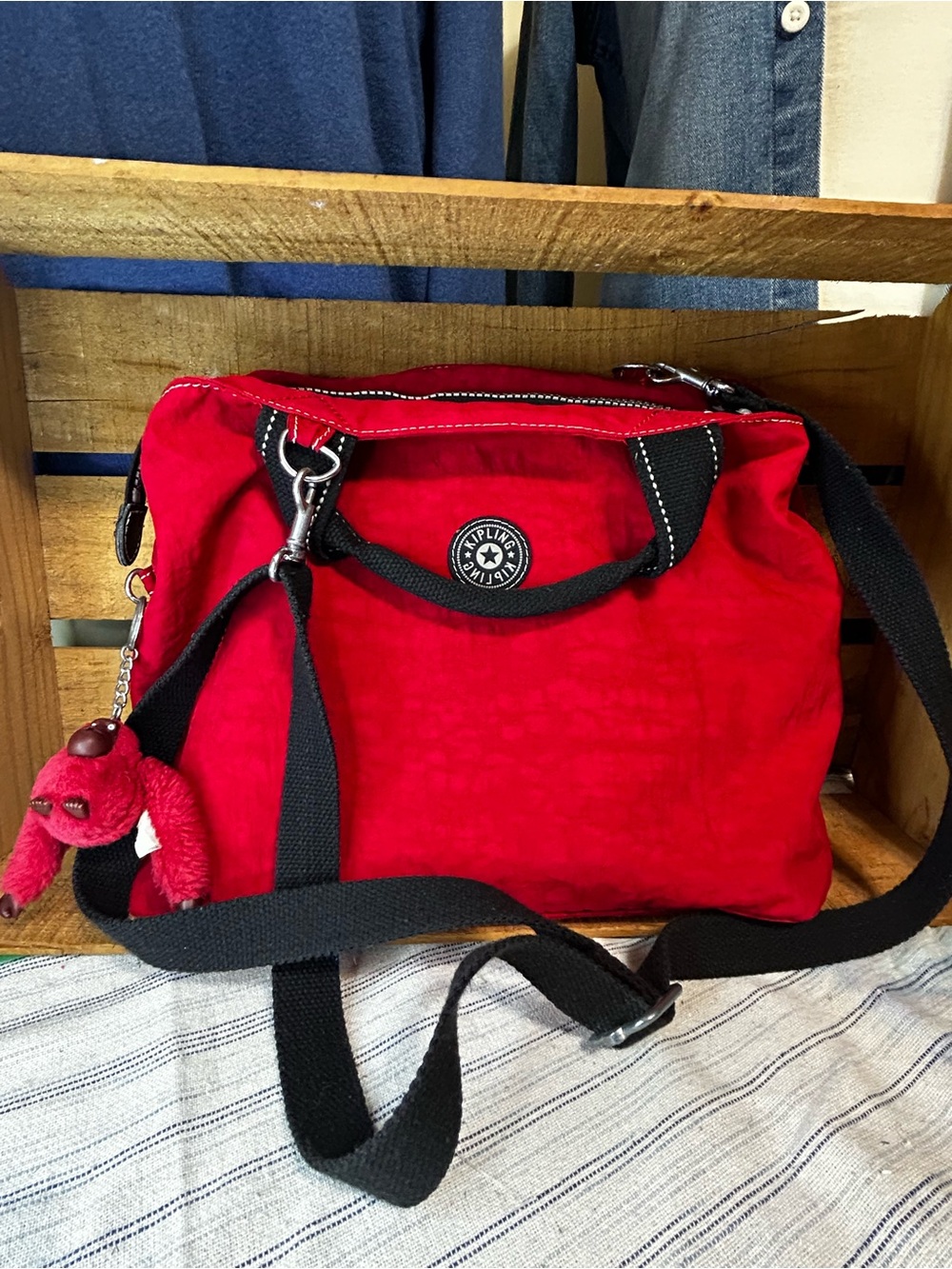 KIPLING TOP HANDLE CROSSBODY BAG WITH MONKEY FRIEND
